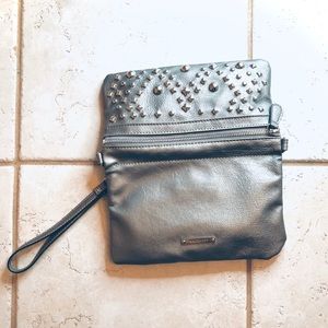 Nine West grey Folder style crossbody clutch